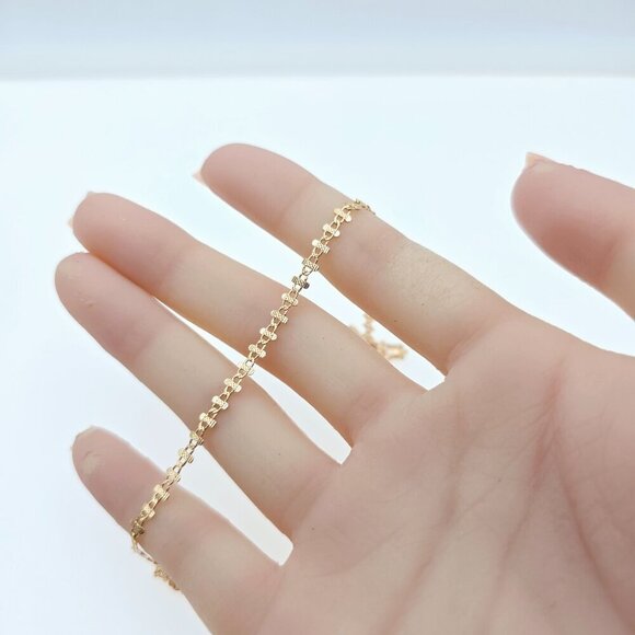 Rose Gold Plated Brass Necklace with Elegant Pattern – 17.7 Inches, XPNL0024 - Picture 12 of 12